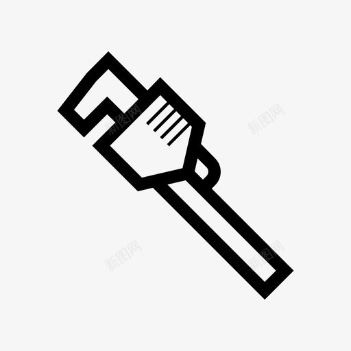 活扳手松开管道图标svg_新图网 https://ixintu.com 工具时间 扭转 松开 活扳手 管道