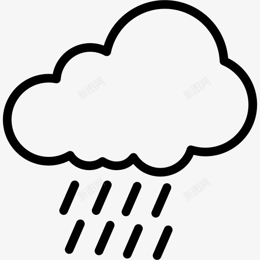 云多云雨图标svg_新图网 https://ixintu.com 云 多云 天气 雨