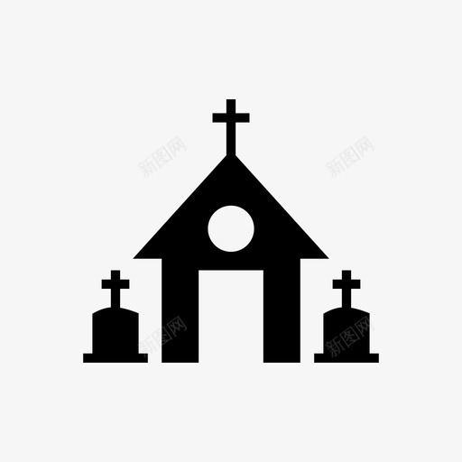 教堂建筑城堡图标svg_新图网 https://ixintu.com 万圣节 万圣节标志 城堡 天主教 建筑 教堂