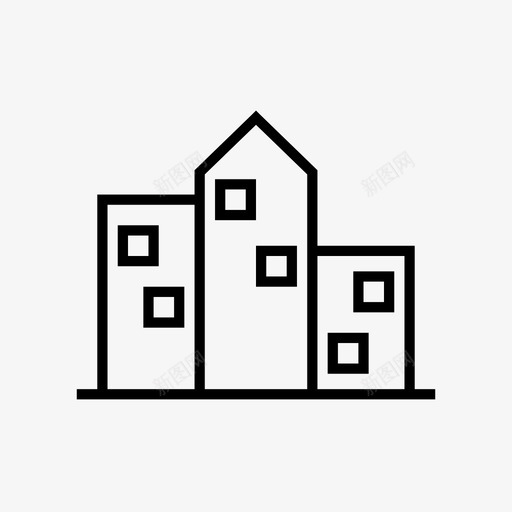 位置城市建筑住宅图标svg_新图网 https://ixintu.com 位置城市 住宅 基本 建筑 房地产 物业
