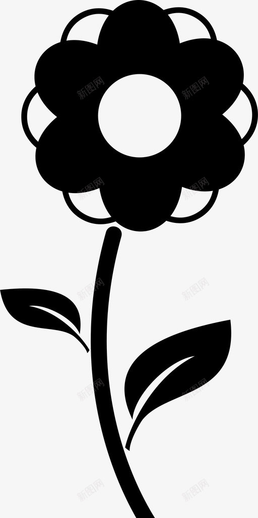 花花茎叶图标svg_新图网 https://ixintu.com 叶 花 花和叶 花茎