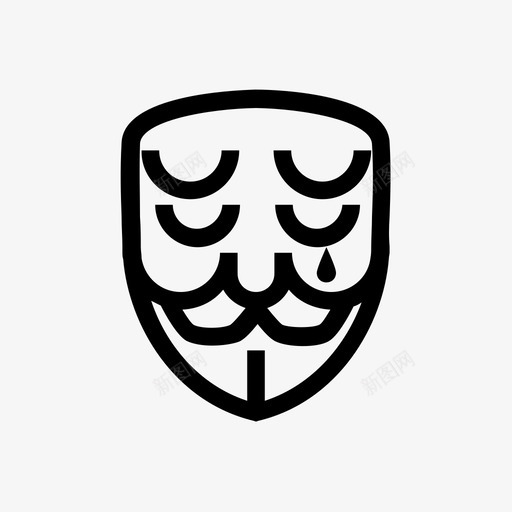 匿名悲伤表情符号黑客图标svg_新图网 https://ixintu.com 互联网 匿名悲伤 匿名面具 表情符号 面具 黑客