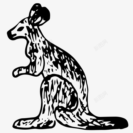袋鼠动物澳大利亚图标svg_新图网 https://ixintu.com 动物 手绘 澳大利亚 素描 自然 袋鼠