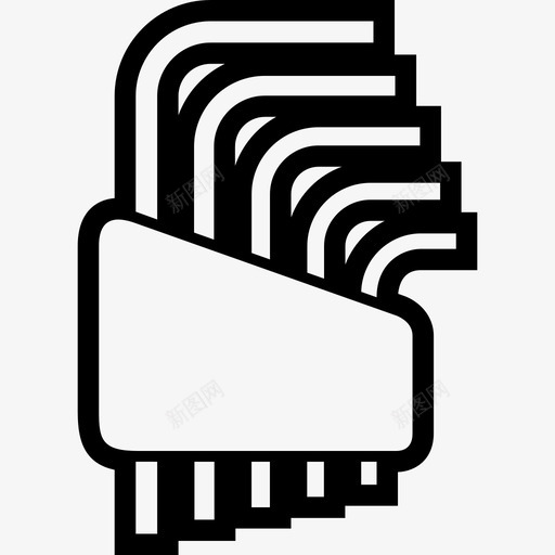 内六角扳手工具五金工具粗体线图标svg_新图网 https://ixintu.com 五金工具粗体线 内六角扳手 工具