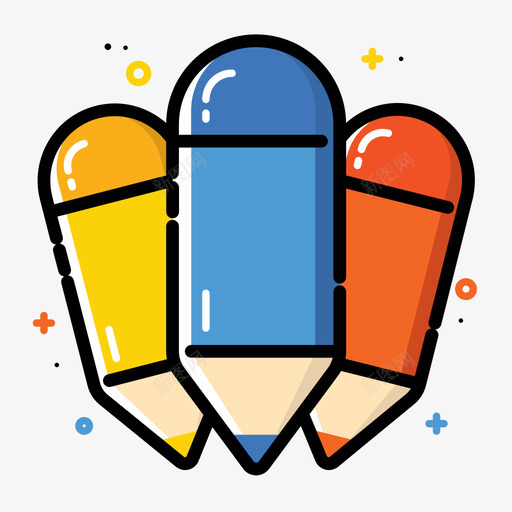 笔组合svg_新图网 https://ixintu.com 笔组合 扁平 手绘 多色 精美 可爱