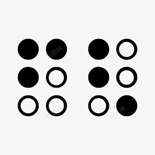 盲文字母表盲人图标svg_新图网 https://ixintu.com ux系列 字母表 无眼 盲人 盲文 视觉