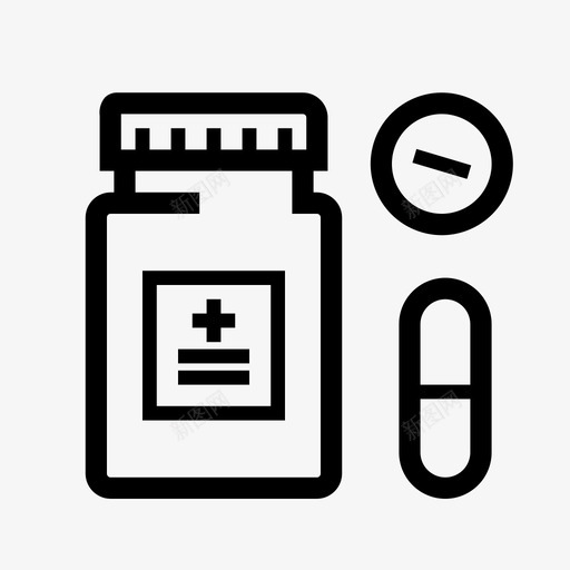 药瓶药药丸图标svg_新图网 https://ixintu.com 健康 药 药丸 药瓶