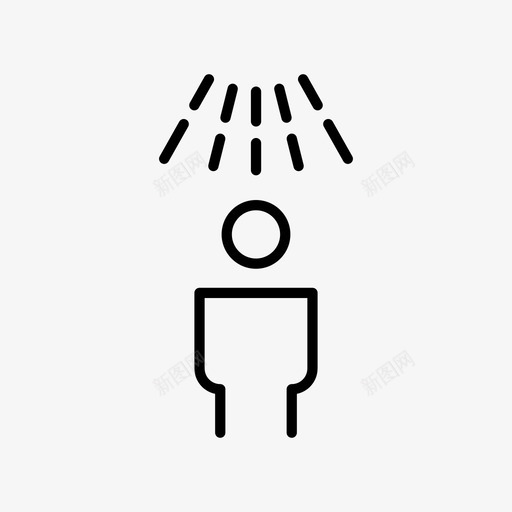 卫生间灯淋浴图标svg_新图网 https://ixintu.com 卫生间 卫生间符号 淋浴 灯