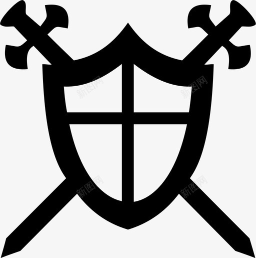 剑盾牌武器图标svg_新图网 https://ixintu.com 中世纪 刀锋 剑 战争 武器 盾牌 骑士