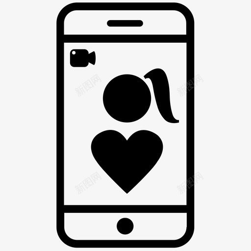 女朋友聊天facetime图标svg_新图网 https://ixintu.com facetime 基本要素4 女朋友 爱情 聊天 视频通话