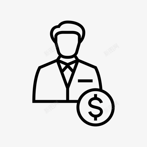 会计银行家商人图标svg_新图网 https://ixintu.com 会计 出纳员 商人 客服 银行家
