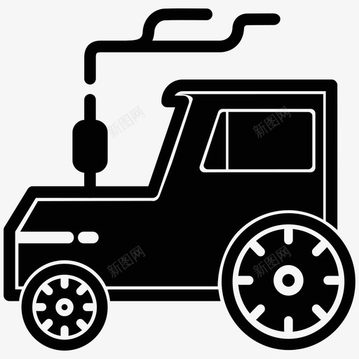 拖拉机农业农民图标svg_新图网 https://ixintu.com 农业 农民 建筑8 拖拉机 村庄 运输