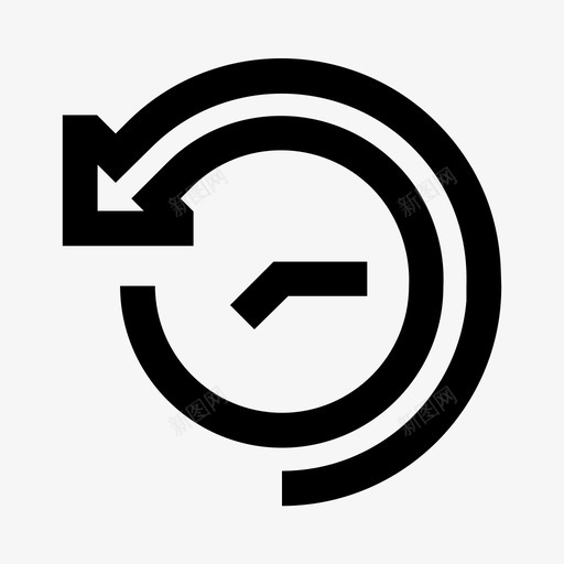 倒带时间后退开始图标svg_新图网 https://ixintu.com 倒带时间 历史记录 后退 开始 撤消 检查