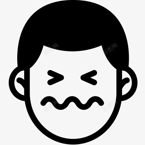 困惑表情情感图标svg_新图网 https://ixintu.com 困惑 情感 感觉 男人 男人表情 脸 表情