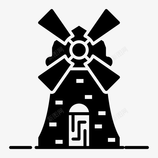 风车庄园农场图标svg_新图网 https://ixintu.com 农场 季节 庄园 秋天雕文 自然 风车