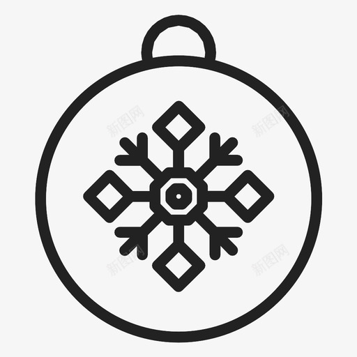 雪花圣诞饰品装饰新年图标svg_新图网 https://ixintu.com 圣诞树 新年 装饰 雪花圣诞饰品