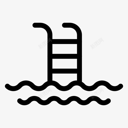 游泳池庆祝楼梯图标svg_新图网 https://ixintu.com 庆祝 楼梯 水 派对庆祝线图标 游泳 游泳池