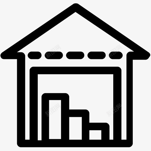 何处房屋货物运输图标svg_新图网 https://ixintu.com 仓库 何处房屋 储存 建筑物1 货物 运输
