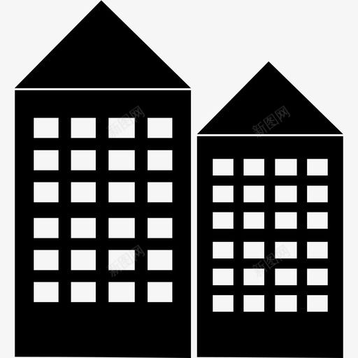 建筑物建筑大厦图标svg_新图网 https://ixintu.com 大厦 建筑 建筑物 房屋 构筑物