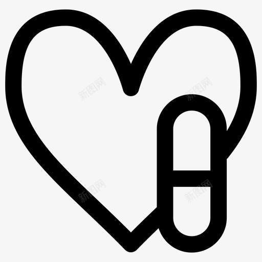 心脏药胶囊健康图标svg_新图网 https://ixintu.com 健康 心脏药 胶囊