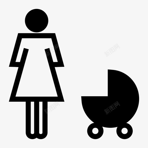 儿童保育婴儿车手推车图标svg_新图网 https://ixintu.com 儿童保育 婴儿车 手推车