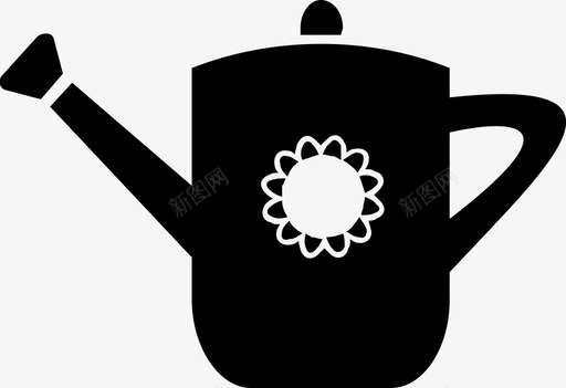 水壶花向日葵图标svg_新图网 https://ixintu.com 向日葵 水壶 花