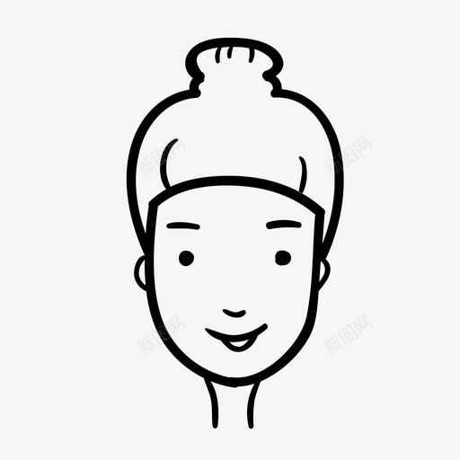 女人脸发髻微笑图标svg_新图网 https://ixintu.com 发髻 女人脸 微笑