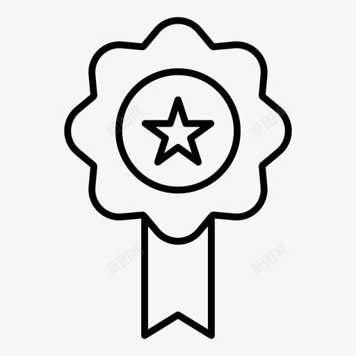 奖章徽章庆祝图标svg_新图网 https://ixintu.com 奖章 庆祝 徽章 派对庆祝细线图标 质量