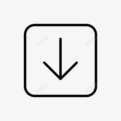 向下箭头方框图标svg_新图网 https://ixintu.com 向下 方框 箭头