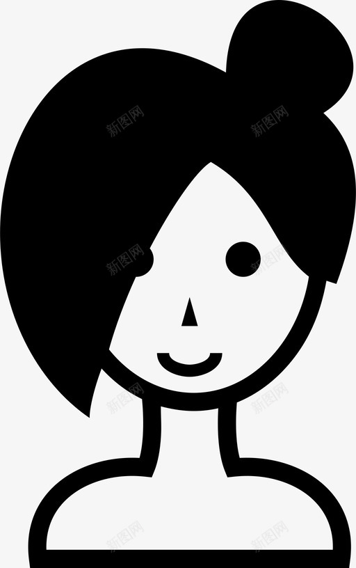 时尚女孩头发图标svg_新图网 https://ixintu.com 头发 女人 女孩 时尚