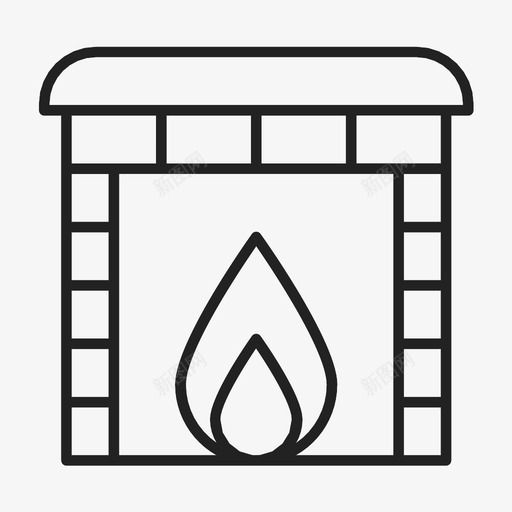 壁炉圣诞节新年图标svg_新图网 https://ixintu.com 圣诞节 壁炉 新年