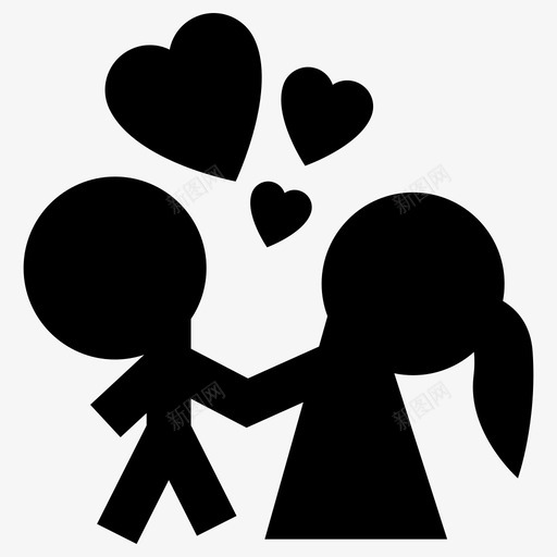 爱男孩约会图标svg_新图网 https://ixintu.com 女孩 心 爱 男孩 约会