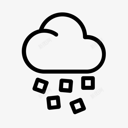 冰雨云温度图标svg_新图网 https://ixintu.com 云 冰雨 天气 温度 用户界面