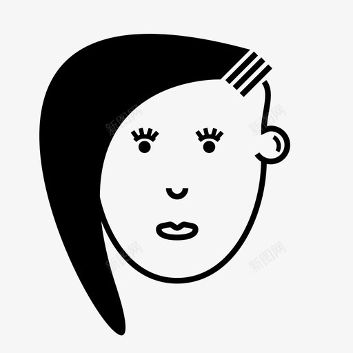 表情头女孩人物图标svg_新图网 https://ixintu.com 人物 人物头像 女孩 表情头