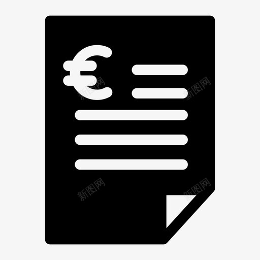 合同文件欧元图标svg_新图网 https://ixintu.com 合同 文件 欧元 签字