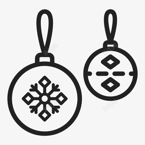 雪花圣诞饰品装饰新年图标svg_新图网 https://ixintu.com 圣诞树 新年 装饰 雪花圣诞饰品