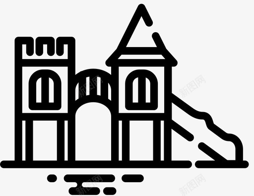 游乐场城堡儿童图标svg_新图网 https://ixintu.com 儿童 公园 城堡 城市元素 娱乐 游乐场