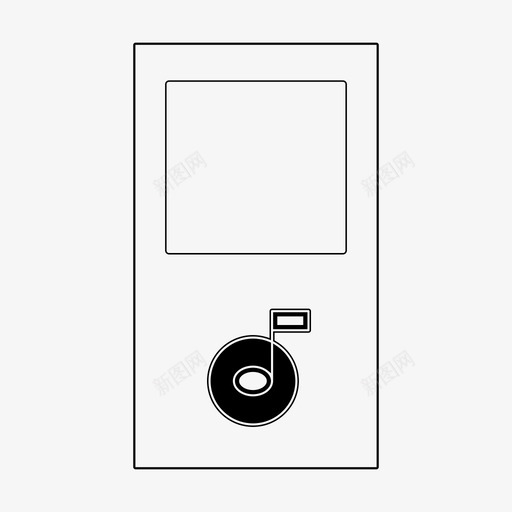 ipodmp4播放器音乐图标svg_新图网 https://ixintu.com ipod mp4播放器 随身听 音乐 音乐听