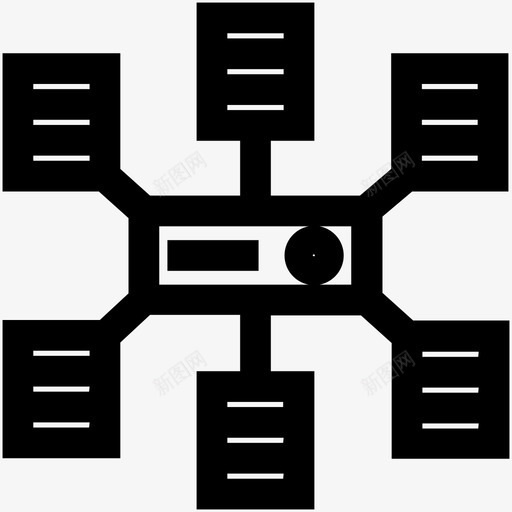 数据集群计算图标svg_新图网 https://ixintu.com 数据 数据库 计算 集群