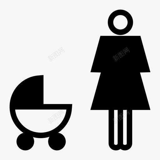 儿童保育保姆推车图标svg_新图网 https://ixintu.com 保姆 儿童保育 手推车 推车 母亲