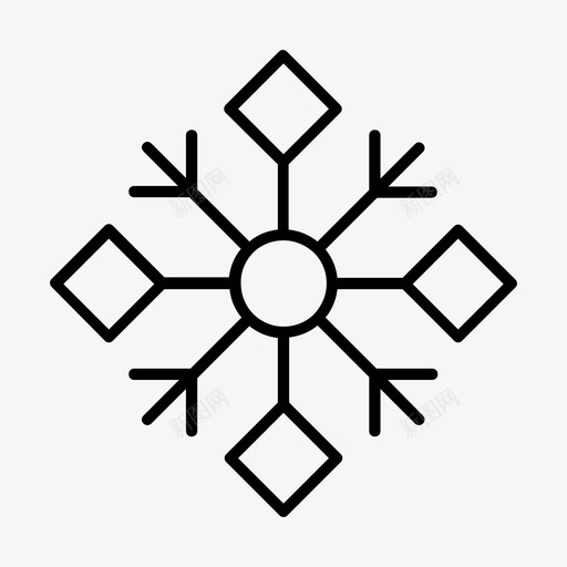 雪花圣诞节新年图标svg_新图网 https://ixintu.com 冬天 圣诞节 新年 雪花