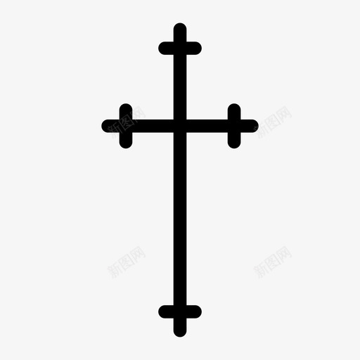 十字架庆祝基督教图标svg_新图网 https://ixintu.com 十字架 基督教 复活节线图标 宗教 庆祝 教堂