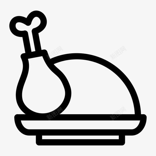 火鸡鸡肉食物图标svg_新图网 https://ixintu.com 火鸡 火鸡腿 烤鸡 食物 鸡肉
