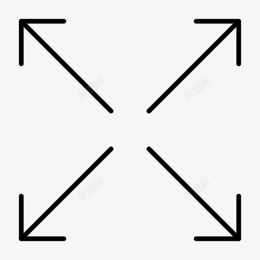 完整箭头业务图标svg_新图网 https://ixintu.com 业务 完整 最大化 箭头 设计细线图标 调整大小