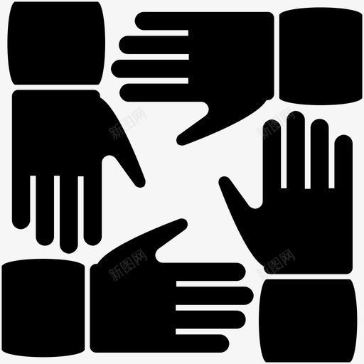 团队合作双手团结商务2图标svg_新图网 https://ixintu.com 团队合作双手团结商务2