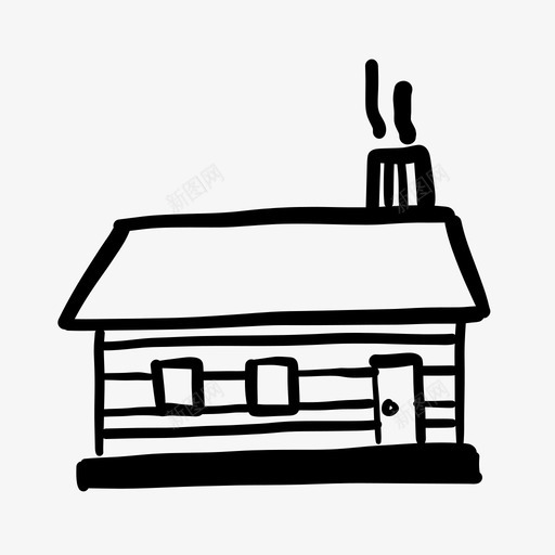 小屋森林手绘图标svg_新图网 https://ixintu.com 小屋 户外露营 房子 手绘 树林 森林