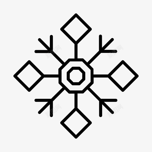雪花圣诞节新年图标svg_新图网 https://ixintu.com 冬天 圣诞节 新年 雪花
