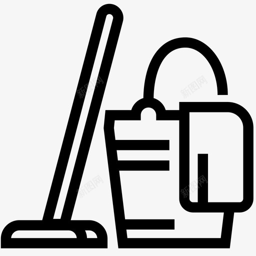 采购产品清洁清洁产品家庭用品图标svg_新图网 https://ixintu.com 家庭用品 拖把 清洁产品 采购产品清洁