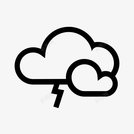 雷云闪电多云图标svg_新图网 https://ixintu.com 多云 天气预报 闪电 雷云 预报