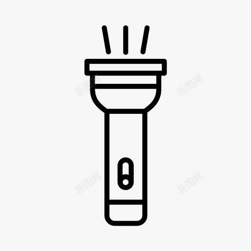 火炬冒险手电筒图标svg_新图网 https://ixintu.com 偷猎 冒险 手电筒 护林员 火炬 狩猎
